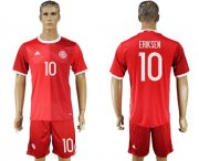 Wholesale Cheap Danmark #10 Eriksen Red Home Soccer Country Jersey