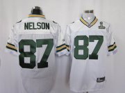 Wholesale Cheap Packers #87 Jordy Nelson White Super Bowl XLV Stitched NFL Jersey