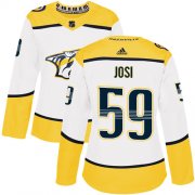 Wholesale Cheap Adidas Predators #59 Roman Josi White Road Authentic Women's Stitched NHL Jersey