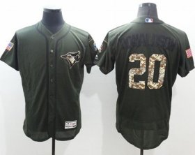 Wholesale Cheap Blue Jays #20 Josh Donaldson Green Flexbase Authentic Collection Salute to Service Stitched MLB Jersey