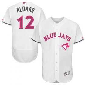 Wholesale Cheap Blue Jays #12 Roberto Alomar White Flexbase Authentic Collection Mother\'s Day Stitched MLB Jersey