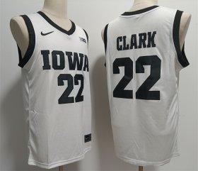 Cheap Men\'s Iowa Hawkeyes #22 Caitlin Clark White Stitched Jersey