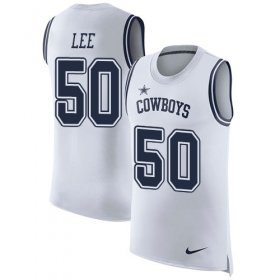 Wholesale Cheap Nike Cowboys #50 Sean Lee White Men\'s Stitched NFL Limited Rush Tank Top Jersey