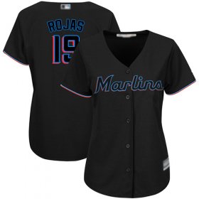 Wholesale Cheap Marlins #19 Miguel Rojas Black Alternate Women\'s Stitched MLB Jersey