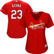 Wholesale Cheap Cardinals #23 Marcell Ozuna Red Alternate Women's Stitched MLB Jersey