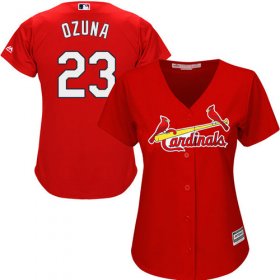 Wholesale Cheap Cardinals #23 Marcell Ozuna Red Alternate Women\'s Stitched MLB Jersey