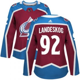 Wholesale Cheap Adidas Avalanche #92 Gabriel Landeskog Burgundy Home Authentic Women\'s Stitched NHL Jersey