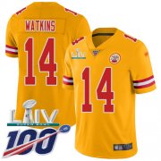 Wholesale Cheap Nike Chiefs #14 Sammy Watkins Gold Super Bowl LIV 2020 Men's Stitched NFL Limited Inverted Legend 100th Season Jersey