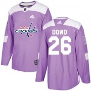 Wholesale Cheap Men's Washington Capitals #26 Nic Dowd Adidas Authentic Fights Cancer Practice Jersey - Purple