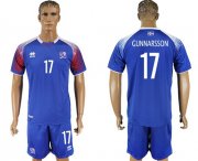 Wholesale Cheap Iceland #17 Gunnarsson Home Soccer Country Jersey