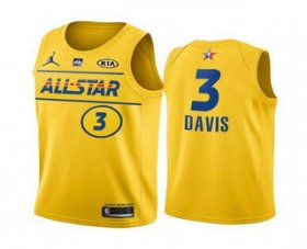 Wholesale Cheap Men\'s 2021 All-Star #3 Anthony Davis Yellow Western Conference Stitched NBA Jersey