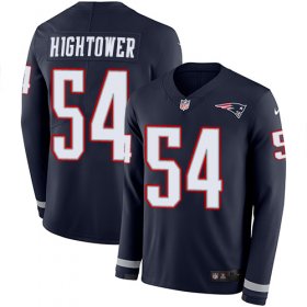 Wholesale Cheap Nike Patriots #54 Dont\'a Hightower Navy Blue Team Color Men\'s Stitched NFL Limited Therma Long Sleeve Jersey