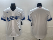 Cheap Men's Los Angeles Dodgers White Blank City Connect Cool Base Stitched Baseball Jersey