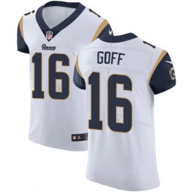 Wholesale Cheap Nike Rams #16 Jared Goff White Men\'s Stitched NFL Vapor Untouchable Elite Jersey