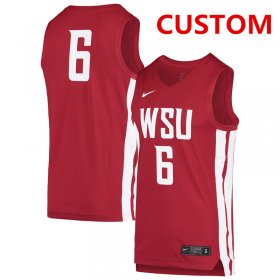Wholesale Cheap Men\'s Nike Washington State Cougars Custom Red College Basketball Jersey
