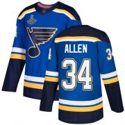 Wholesale Cheap Adidas Blues #34 Jake Allen Blue Home Authentic Stanley Cup Champions Stitched NHL Jersey