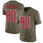 Wholesale Cheap Nike Buccaneers #90 Jason Pierre-Paul Olive Youth Stitched NFL Limited 2017 Salute to Service Jersey