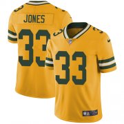Wholesale Cheap Nike Packers #33 Aaron Jones Yellow Men's Stitched NFL Limited Rush Jersey