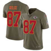 Wholesale Cheap Nike Chiefs #87 Travis Kelce Olive Men's Stitched NFL Limited 2017 Salute to Service Jersey