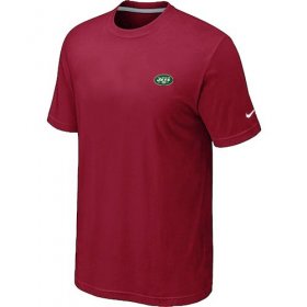 Wholesale Cheap Nike New York Jets Chest Embroidered Logo T-Shirt Red