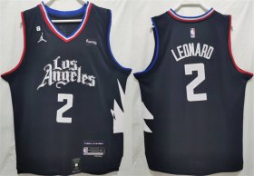 Wholesale Cheap Men\'s Los Angeles Clippers #2 Kawhi Leonard Black Stitched Jersey