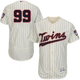 Wholesale Cheap Twins #99 Logan Morrison Cream Strip Flexbase Authentic Collection Stitched MLB Jersey