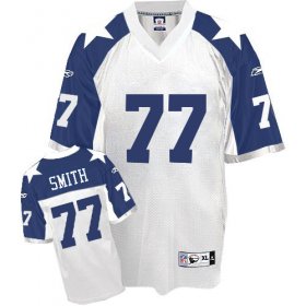 Wholesale Cheap Cowboys #77 Tyron Smith White Thanksgiving Stitched Throwback NFL Jersey