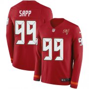 Wholesale Cheap Nike Buccaneers #99 Warren Sapp Red Team Color Men's Stitched NFL Limited Therma Long Sleeve Jersey
