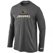 Wholesale Cheap Nike Jacksonville Jaguars Authentic Logo Long Sleeve T-Shirt Dark Grey