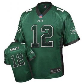 Wholesale Cheap Nike Jets #12 Joe Namath Green Team Color Men\'s Stitched NFL Elite Drift Fashion Jersey