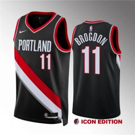 Men\'s Portland Trail Blazers #11 Malcolm Brogdon Black Icon Edition Stitched Basketball Jersey