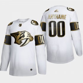 Wholesale Cheap Nashville Predators Custom Men\'s Adidas White Golden Edition Limited Stitched NHL Jersey