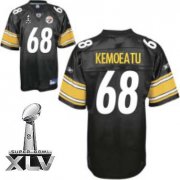 Wholesale Cheap Steelers #68 Chris Kemoeatu Black Super Bowl XLV Stitched NFL Jersey