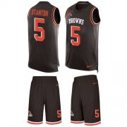 Wholesale Cheap Nike Browns #5 Drew Stanton Brown Team Color Men's Stitched NFL Limited Tank Top Suit Jersey