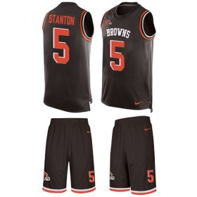 Wholesale Cheap Nike Browns #5 Drew Stanton Brown Team Color Men\'s Stitched NFL Limited Tank Top Suit Jersey