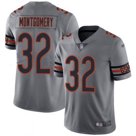 Wholesale Cheap Nike Bears #32 David Montgomery Silver Men\'s Stitched NFL Limited Inverted Legend Jersey