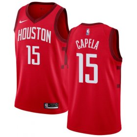 Wholesale Cheap Nike Rockets #15 Clint Capela Red NBA Swingman Earned Edition Jersey