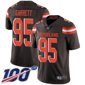 Wholesale Cheap Nike Browns #95 Myles Garrett Brown Team Color Men\'s Stitched NFL 100th Season Vapor Limited Jersey