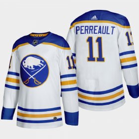 Cheap Buffalo Sabres #11 Gilbert Perreault Men\'s Adidas 2020-21 Away Authentic Player Stitched NHL Jersey White
