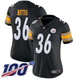 Wholesale Cheap Nike Steelers #36 Jerome Bettis Black Team Color Women\'s Stitched NFL 100th Season Vapor Limited Jersey