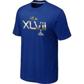 Wholesale Cheap Men\'s Baltimore Ravens 2012 Super Bowl XLVII On Our Way T-Shirt Blue