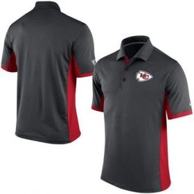 Wholesale Cheap Men\'s Nike NFL Kansas City Chiefs Charcoal Team Issue Performance Polo