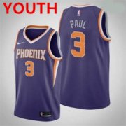 Wholesale Cheap Youth phoenix suns #3 chris paul 2020-21 association edition purple jersey