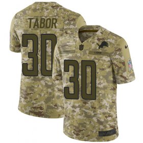 Wholesale Cheap Nike Lions #30 Teez Tabor Camo Youth Stitched NFL Limited 2018 Salute to Service Jersey