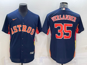 Wholesale Cheap Men\'s Houston Astros #35 Justin Verlander Navy Blue Stitched MLB Cool Base Nike Jersey