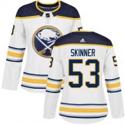Wholesale Cheap Adidas Sabres #53 Jeff Skinner White Road Authentic Women's Stitched NHL Jersey