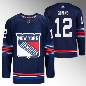Cheap Men\'s New York Rangers #12 Nick Bonino Navy Stitched Jersey