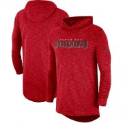 Wholesale Cheap Men's Tampa Bay Buccaneers Nike Red Sideline Slub Performance Hooded Long Sleeve T-Shirt