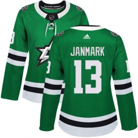 Wholesale Cheap Adidas Stars #13 Mattias Janmark Green Home Authentic Women\'s Stitched NHL Jersey