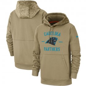 Wholesale Cheap Men\'s Carolina Panthers Nike Tan 2019 Salute to Service Sideline Therma Pullover Hoodie